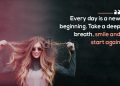 Cute smile quotes-every day is a new beginning